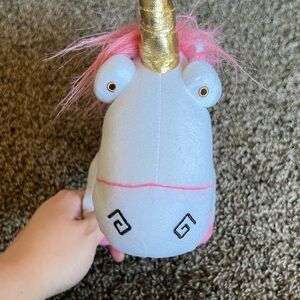 Whimsical Despicable Me Pink and Gold Unicorn Plush